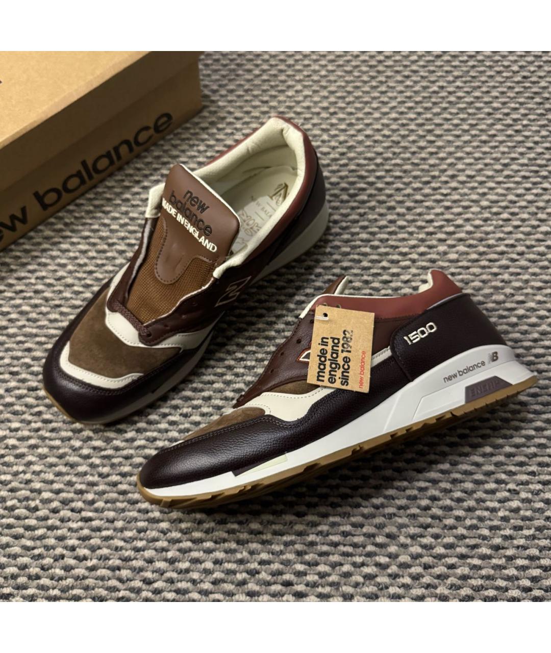 NEW BALANCE Коричневые кожаные низкие кроссовки / кеды, фото 8