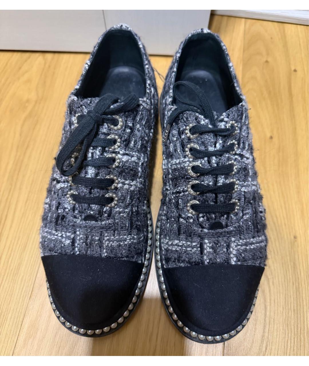 CHANEL Серые текстильные кеды, фото 2