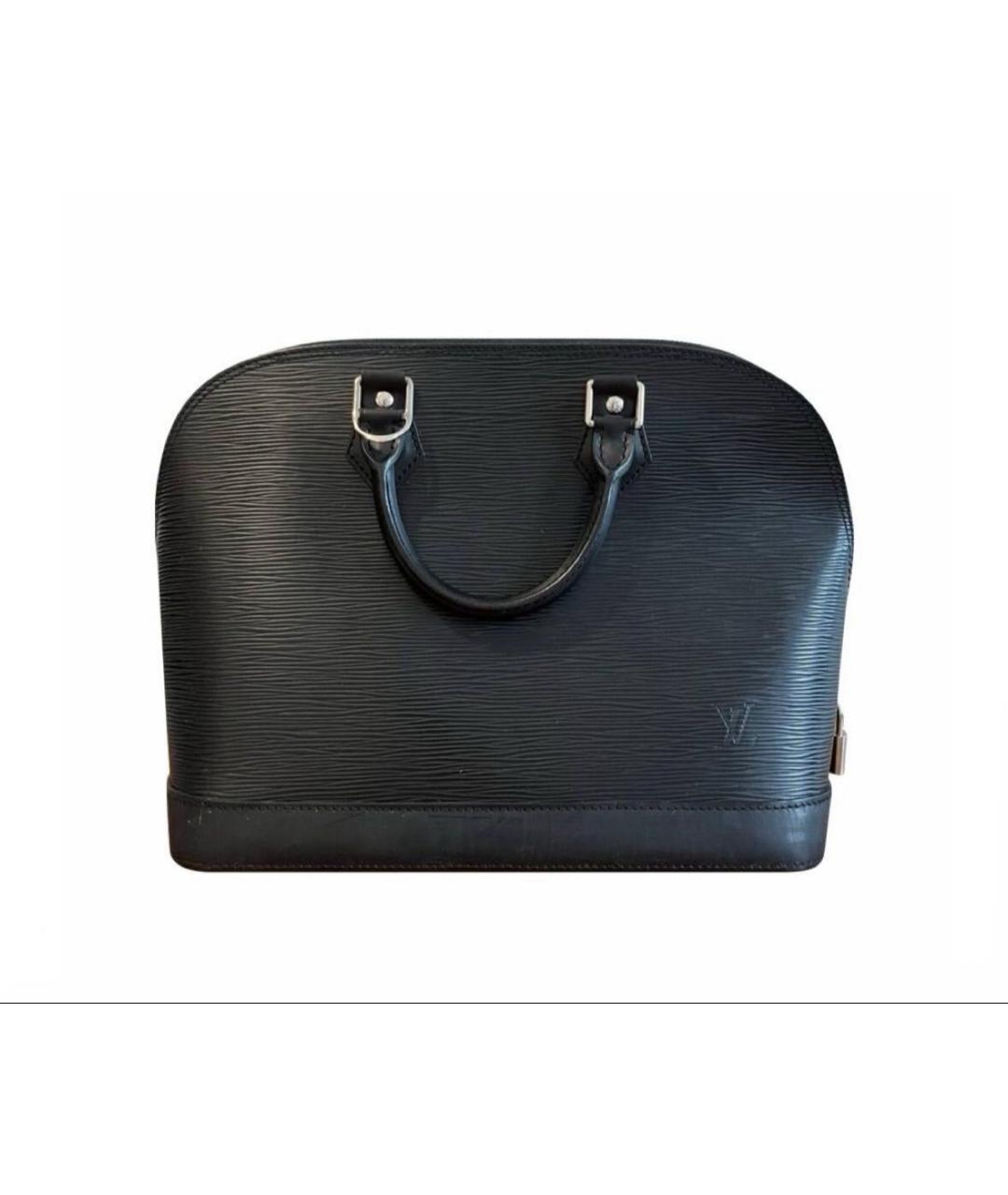 LOUIS VUITTON Черная кожаная сумка с короткими ручками, фото 6