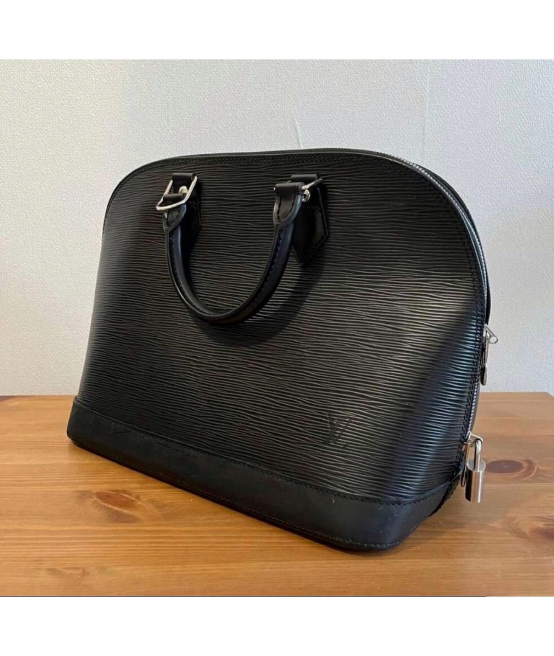 LOUIS VUITTON Черная кожаная сумка с короткими ручками, фото 2