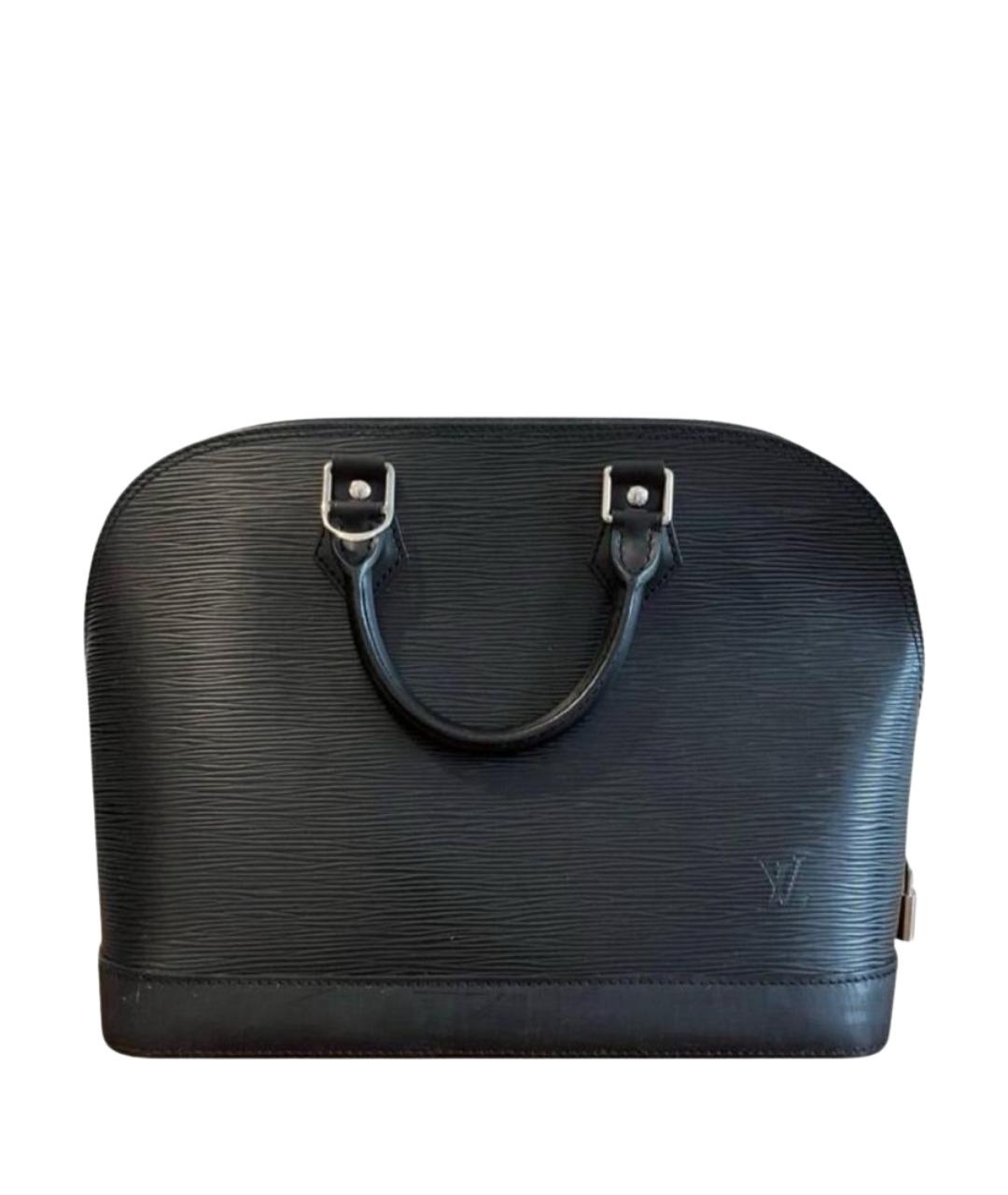 LOUIS VUITTON Черная кожаная сумка с короткими ручками, фото 1