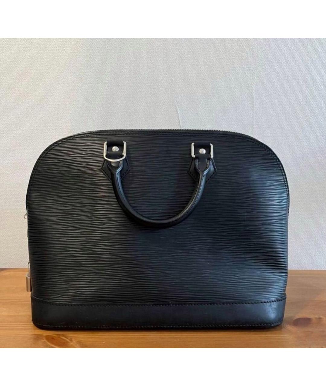 LOUIS VUITTON Черная кожаная сумка с короткими ручками, фото 3