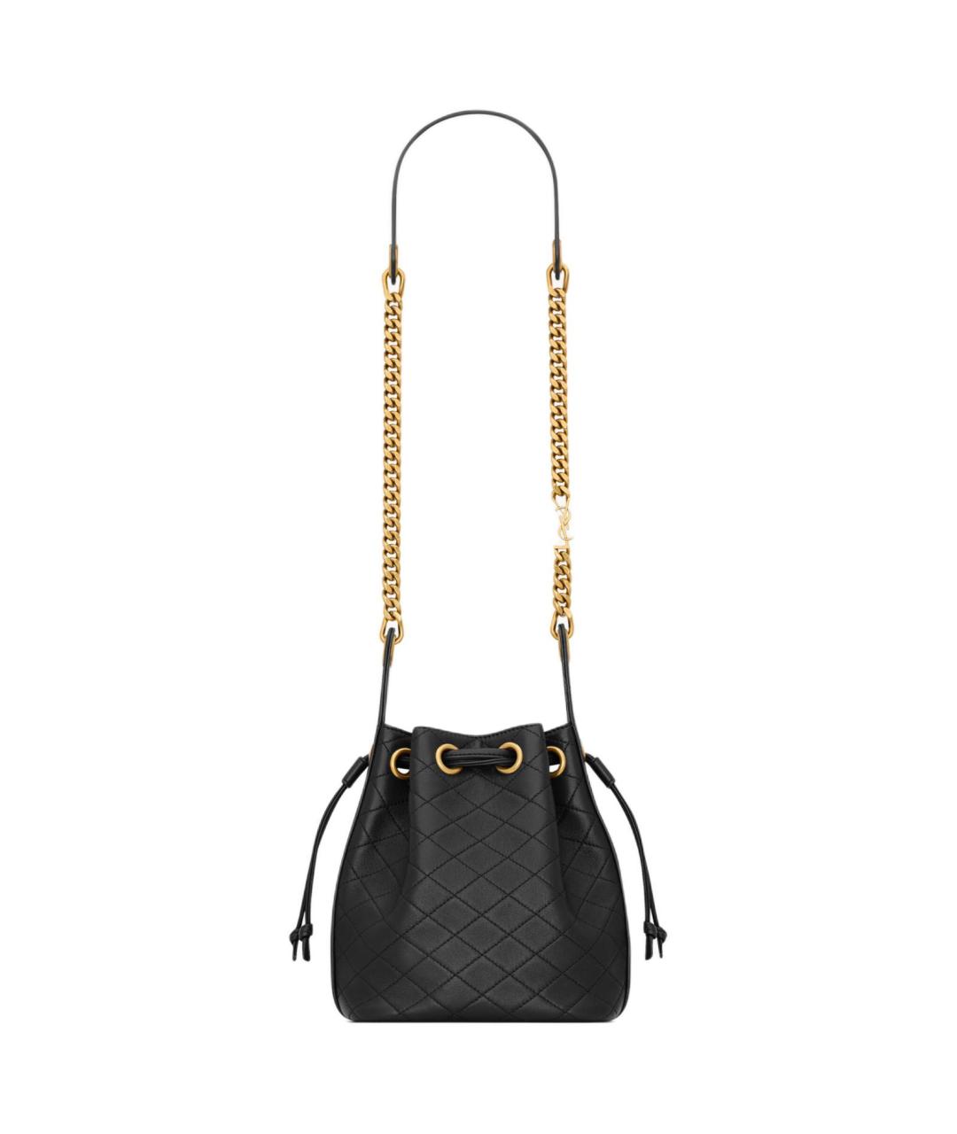 SAINT LAURENT Черная кожаная сумка через плечо, фото 5