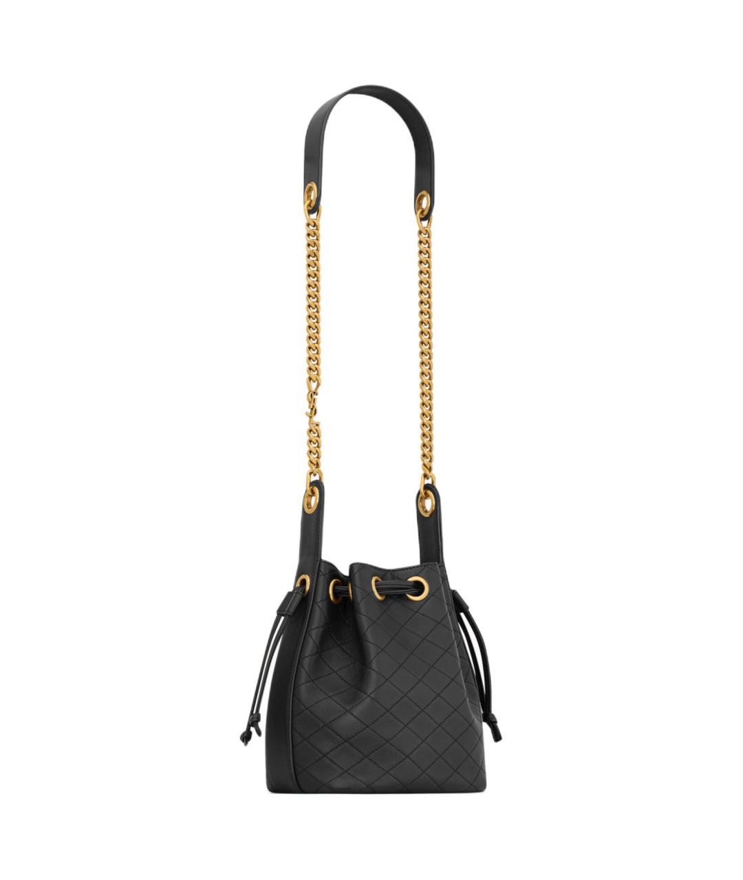 SAINT LAURENT Черная кожаная сумка через плечо, фото 3