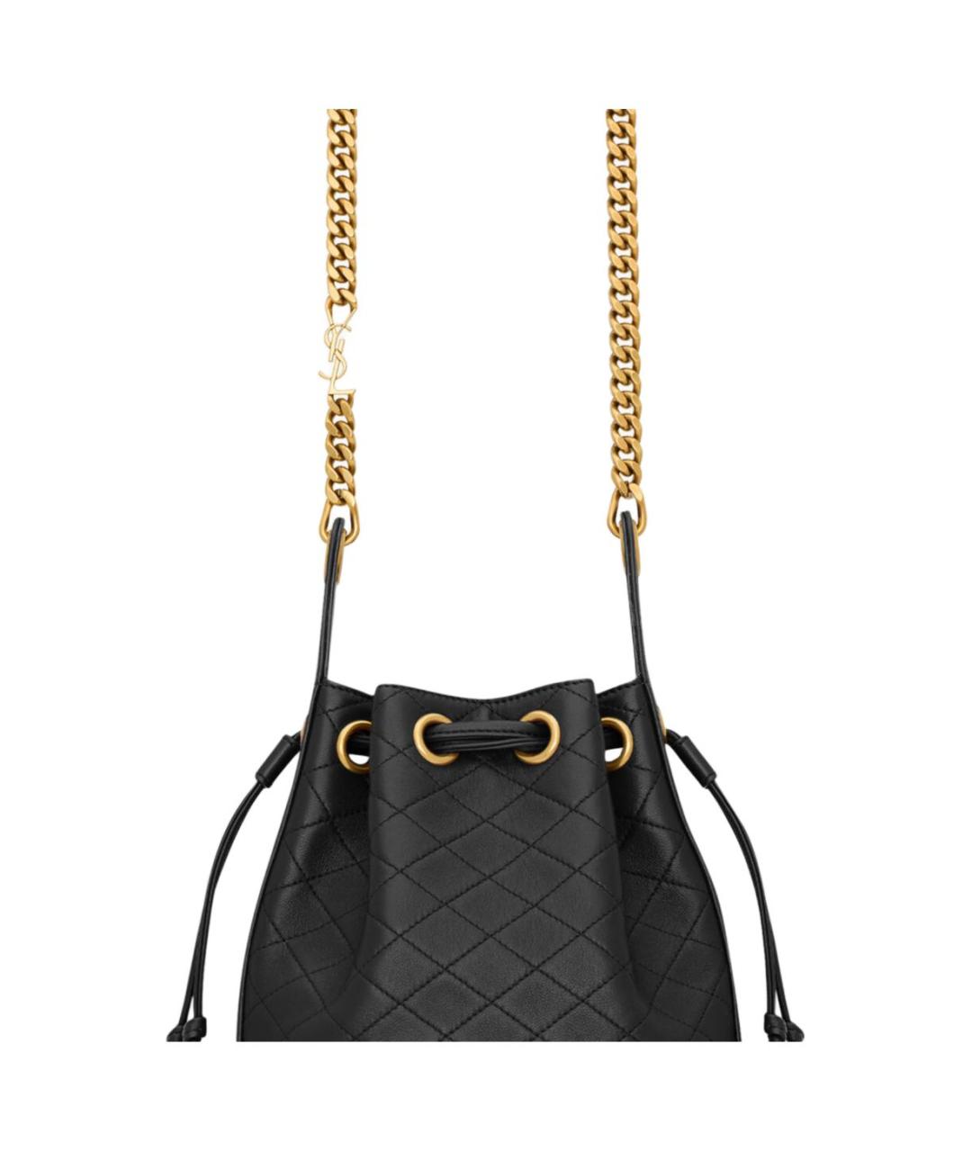 SAINT LAURENT Черная кожаная сумка через плечо, фото 6