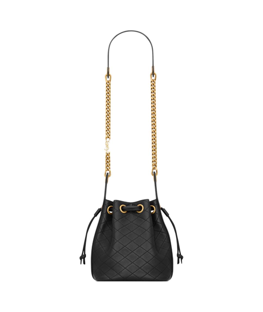 SAINT LAURENT Черная кожаная сумка через плечо, фото 1