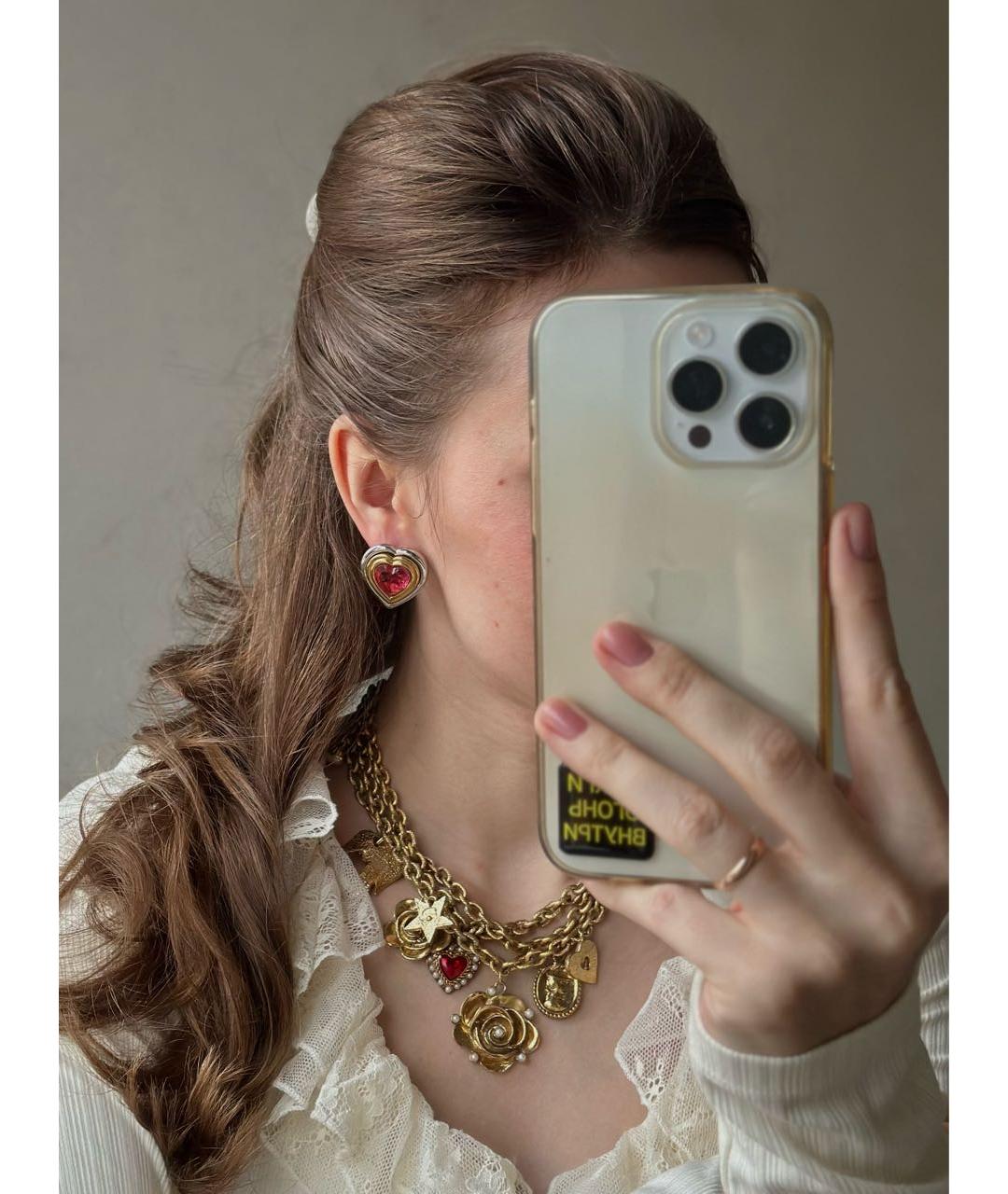 GIVENCHY Коралловые металлические серьги, фото 5