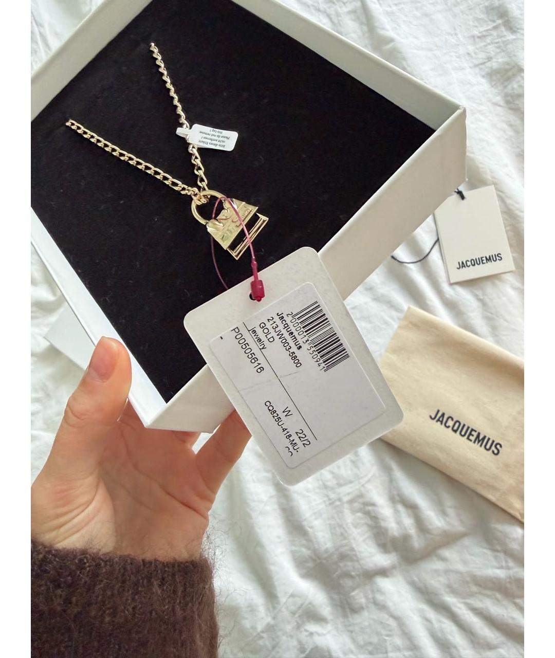 JACQUEMUS Золотое латунное колье, фото 5