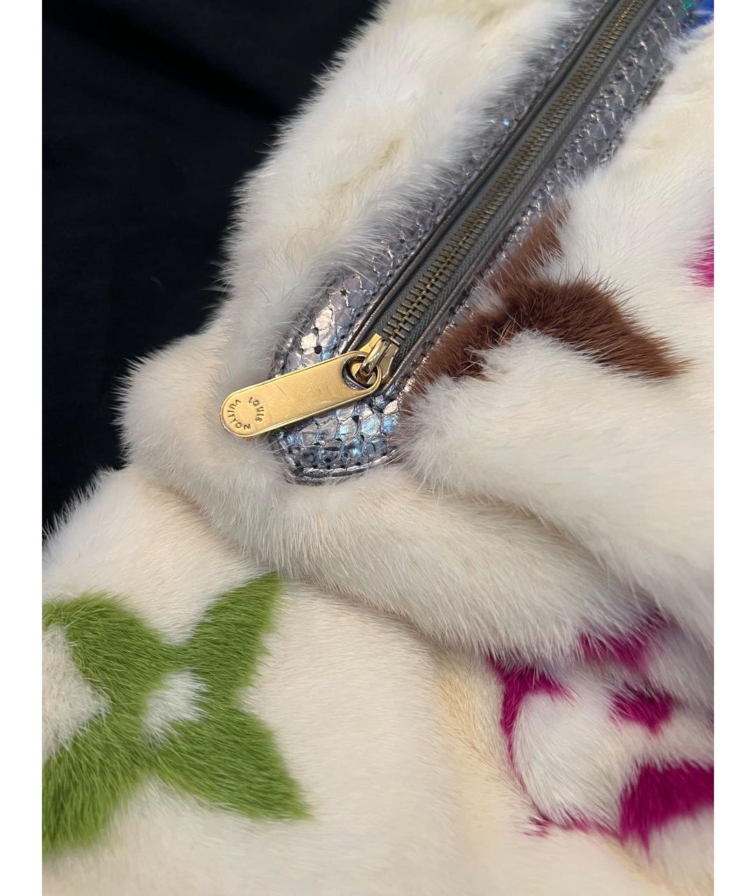 LOUIS VUITTON Белая меховая поясная сумка, фото 5