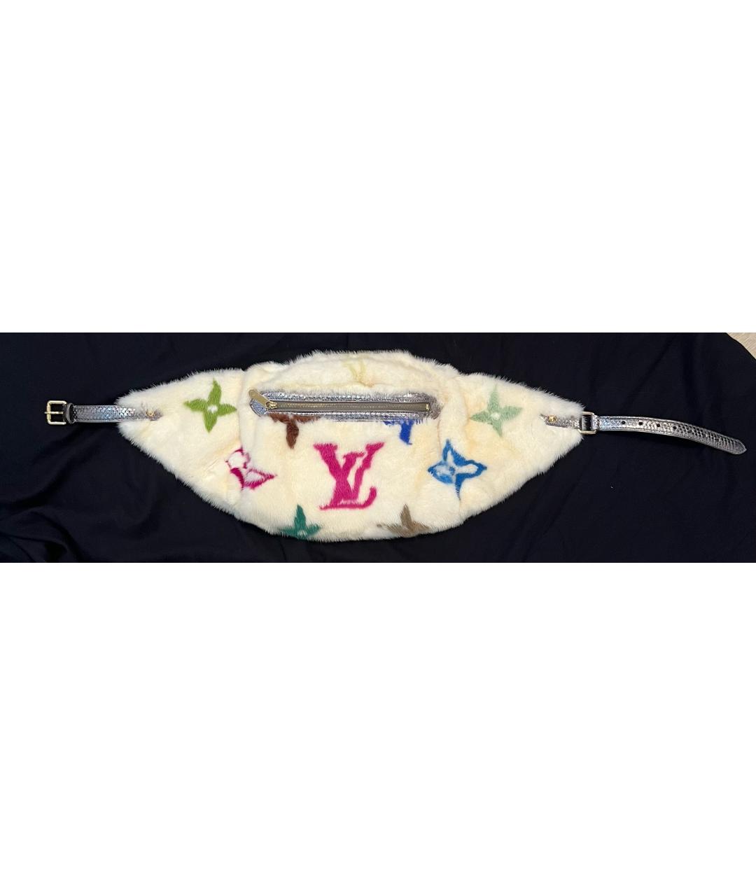 LOUIS VUITTON Белая меховая поясная сумка, фото 9