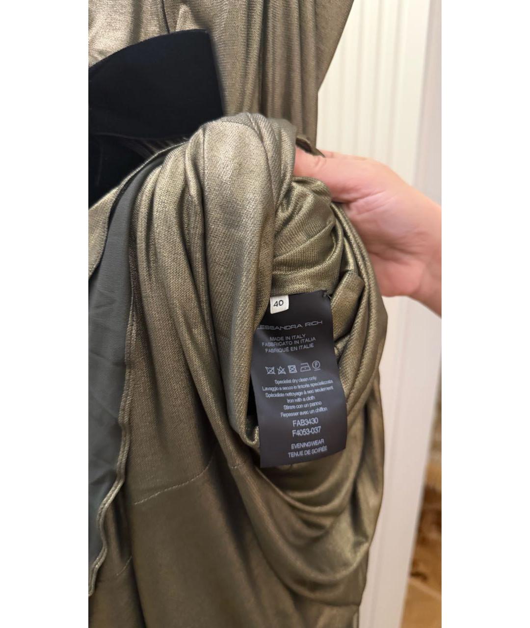 ALESSANDRA RICH Золотое вечернее платье, фото 4