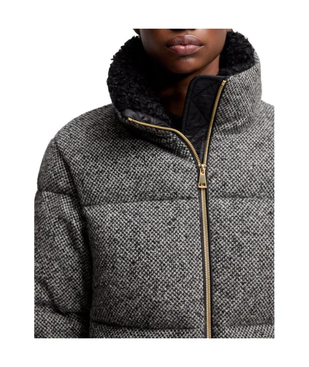 MONCLER Серый пуховик, фото 4