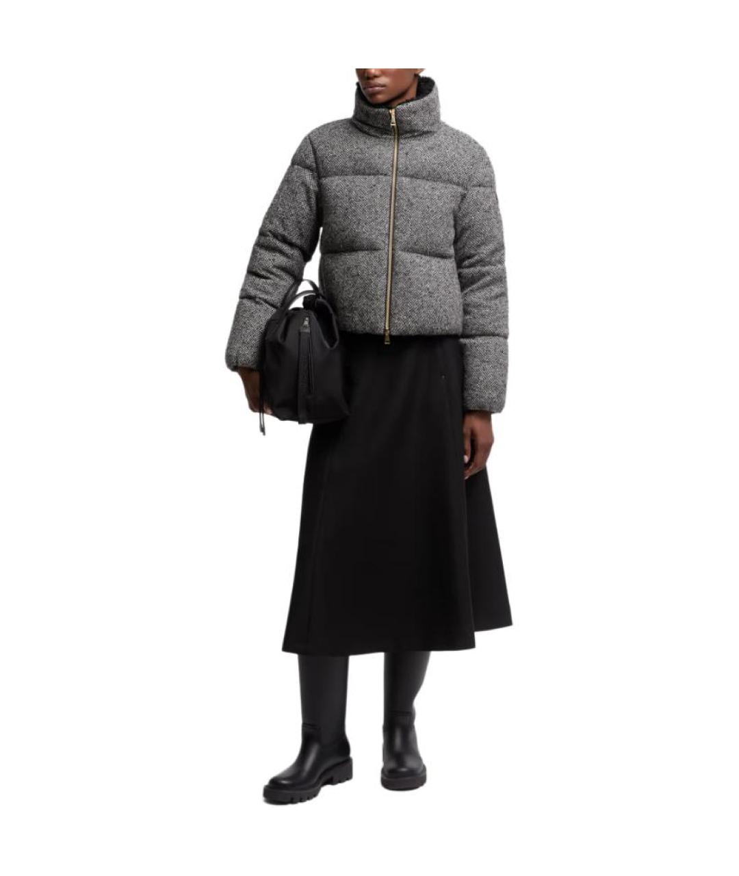 MONCLER Серый пуховик, фото 3