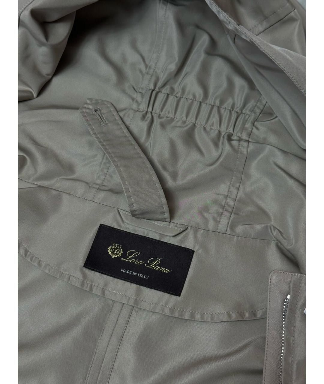 LORO PIANA Бежевый полиэстеровый тренч/плащ, фото 5