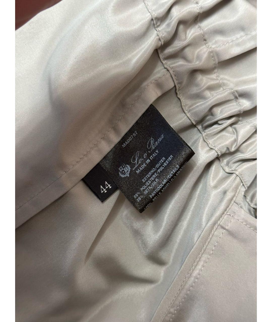 LORO PIANA Бежевый полиэстеровый тренч/плащ, фото 6
