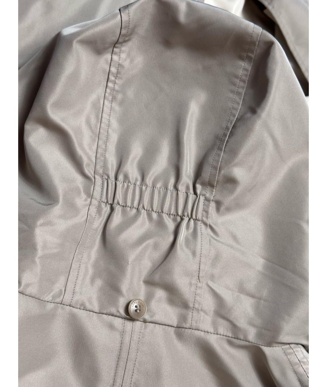 LORO PIANA Бежевый полиэстеровый тренч/плащ, фото 8