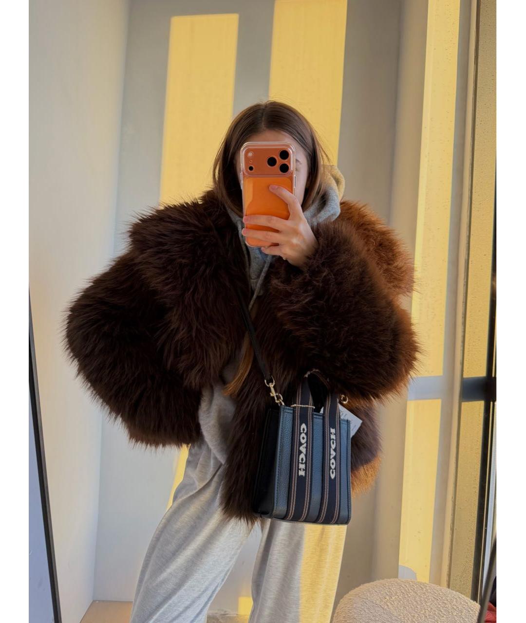 COACH Черная кожаная сумка через плечо, фото 3