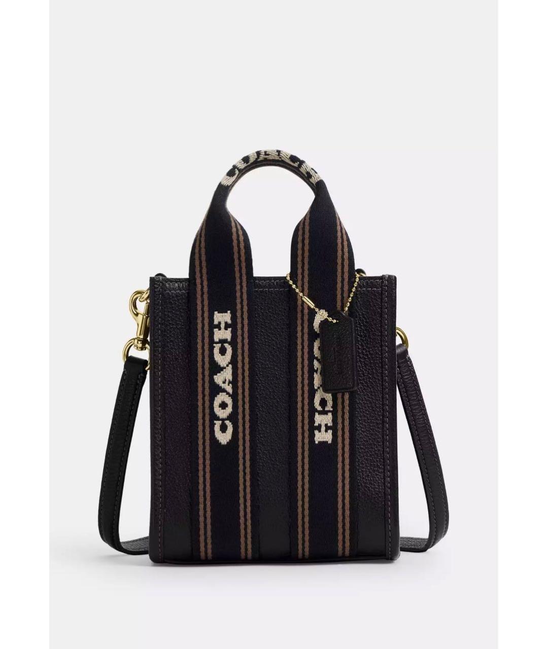 COACH Черная кожаная сумка через плечо, фото 7