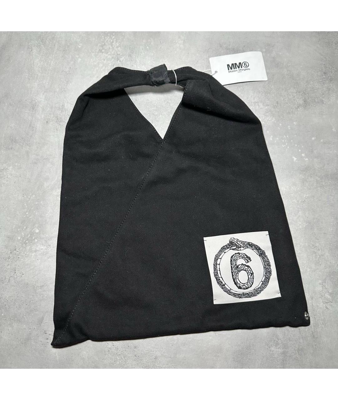 MM6 MAISON MARGIELA Черная тканевая сумка тоут, фото 9
