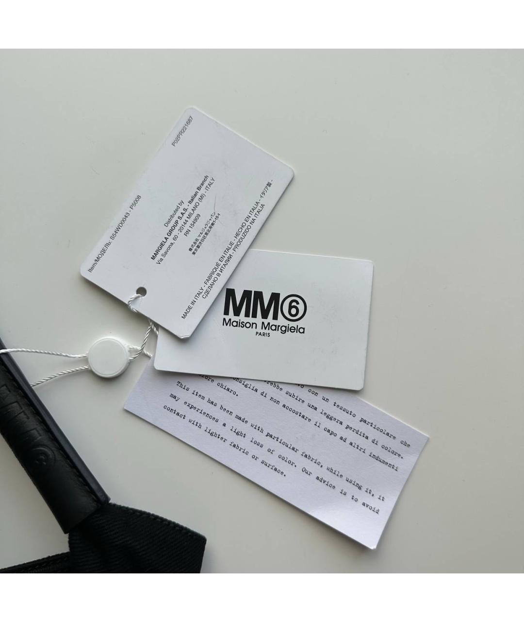 MM6 MAISON MARGIELA Черная тканевая сумка тоут, фото 5