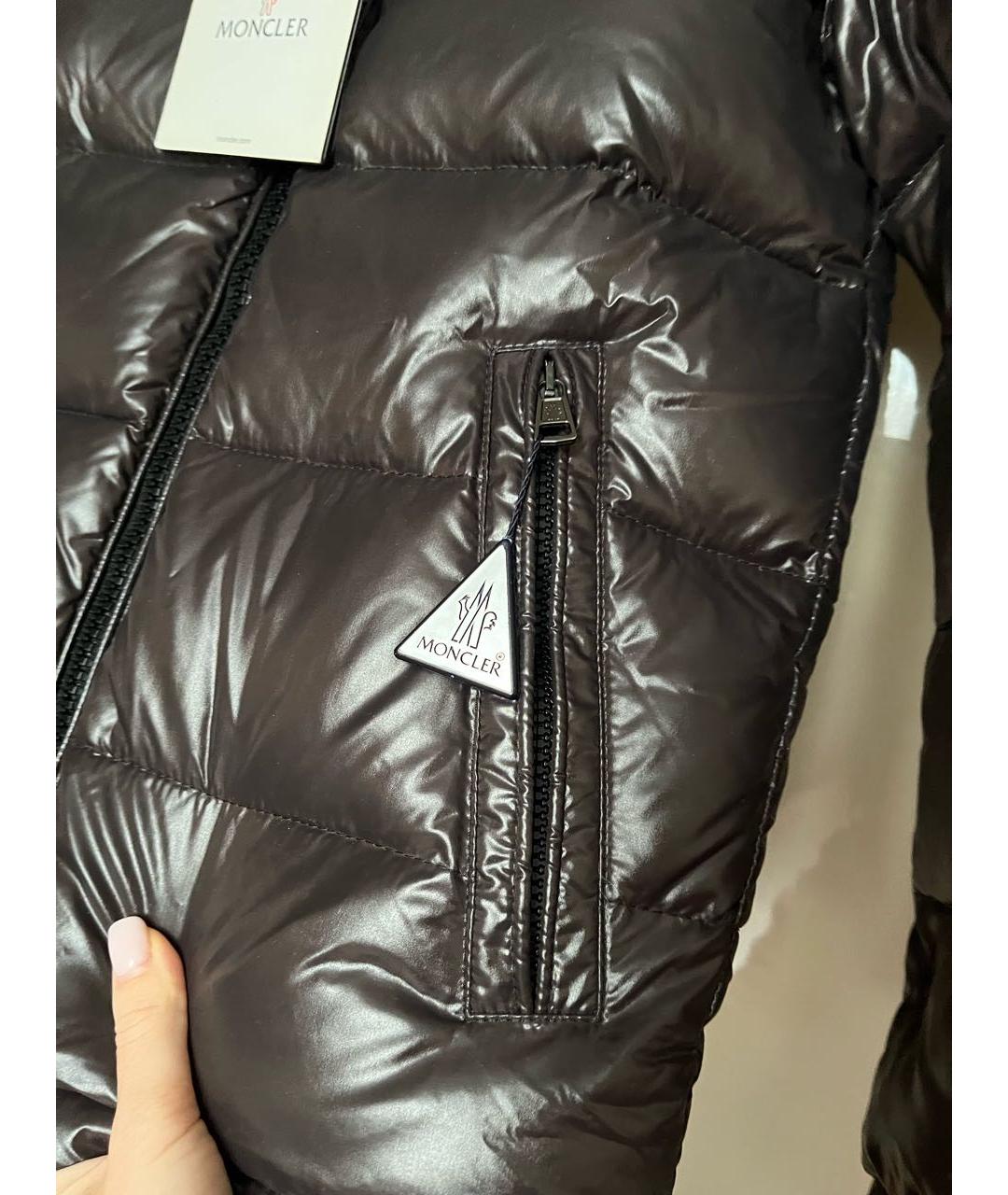 MONCLER Коричневый пуховик, фото 5