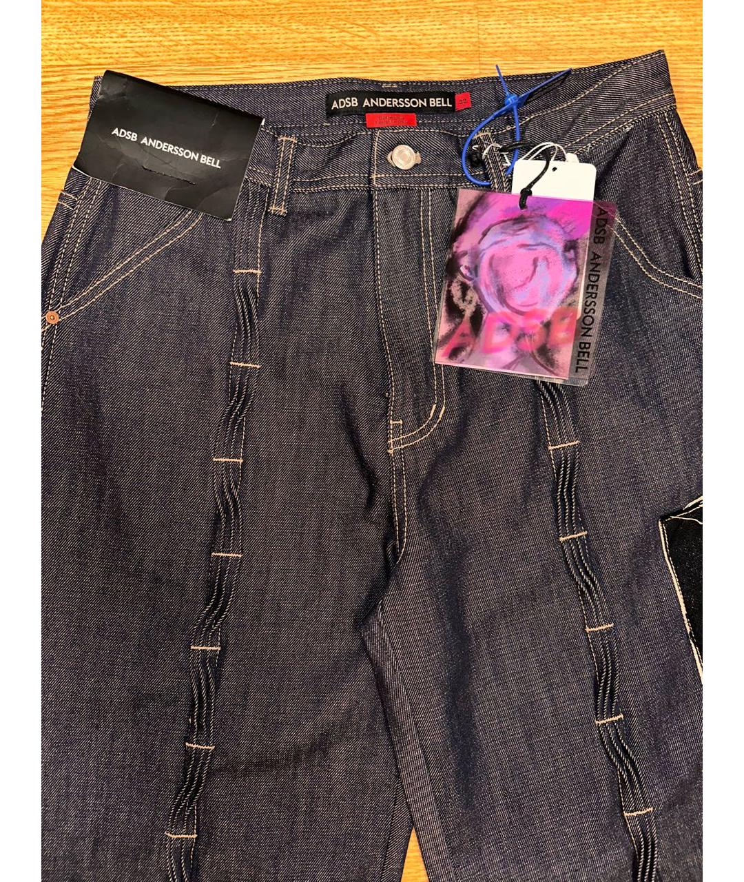 ANDERSSON BELL Антрацитовые хлопко-полиэстеровые прямые джинсы, фото 4
