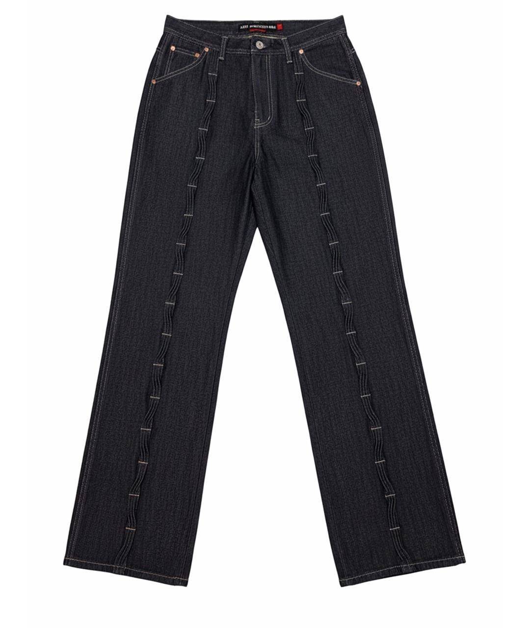 ANDERSSON BELL Антрацитовые хлопко-полиэстеровые прямые джинсы, фото 1