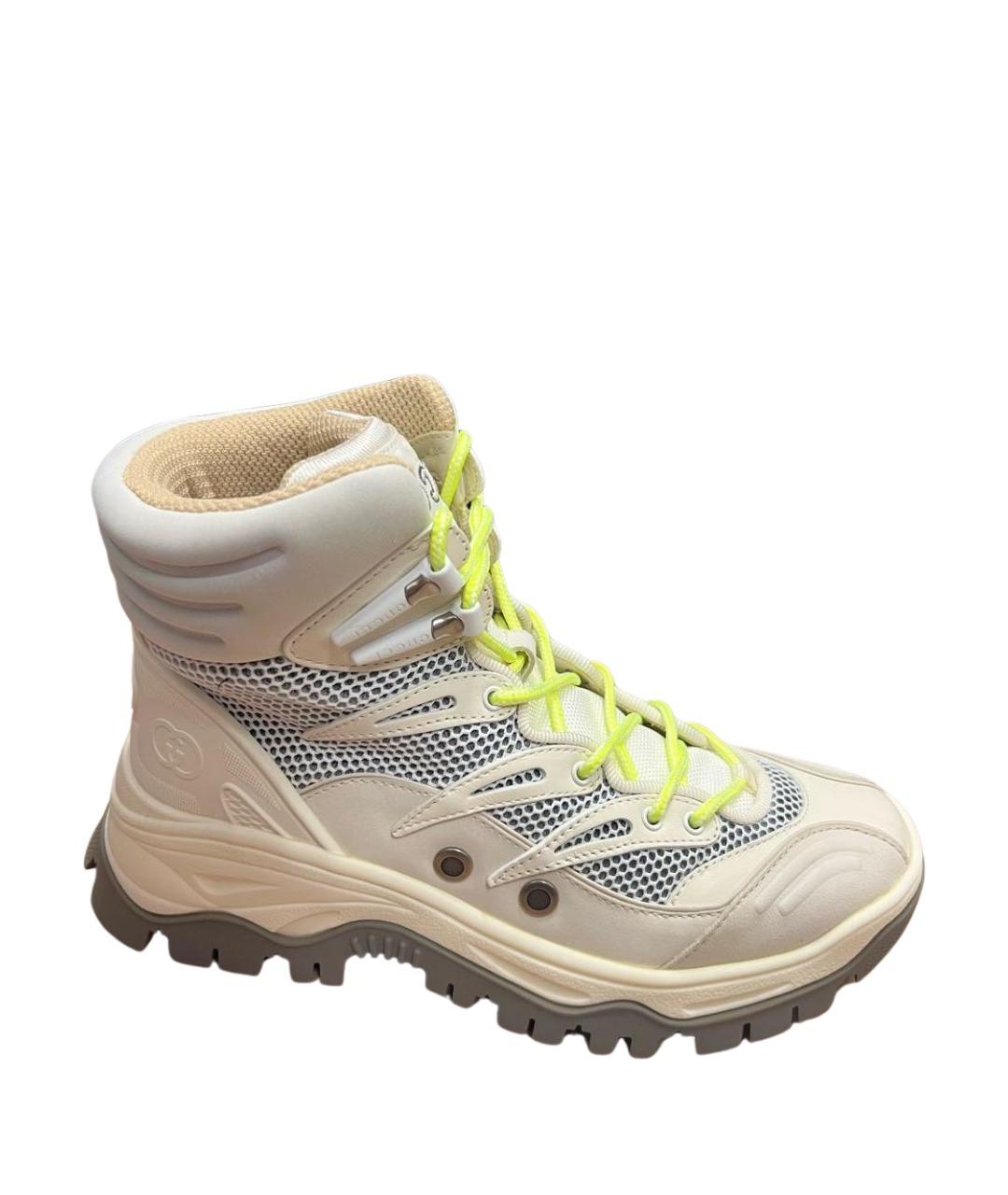 GUCCI Бежевые кожаные ботинки, фото 1