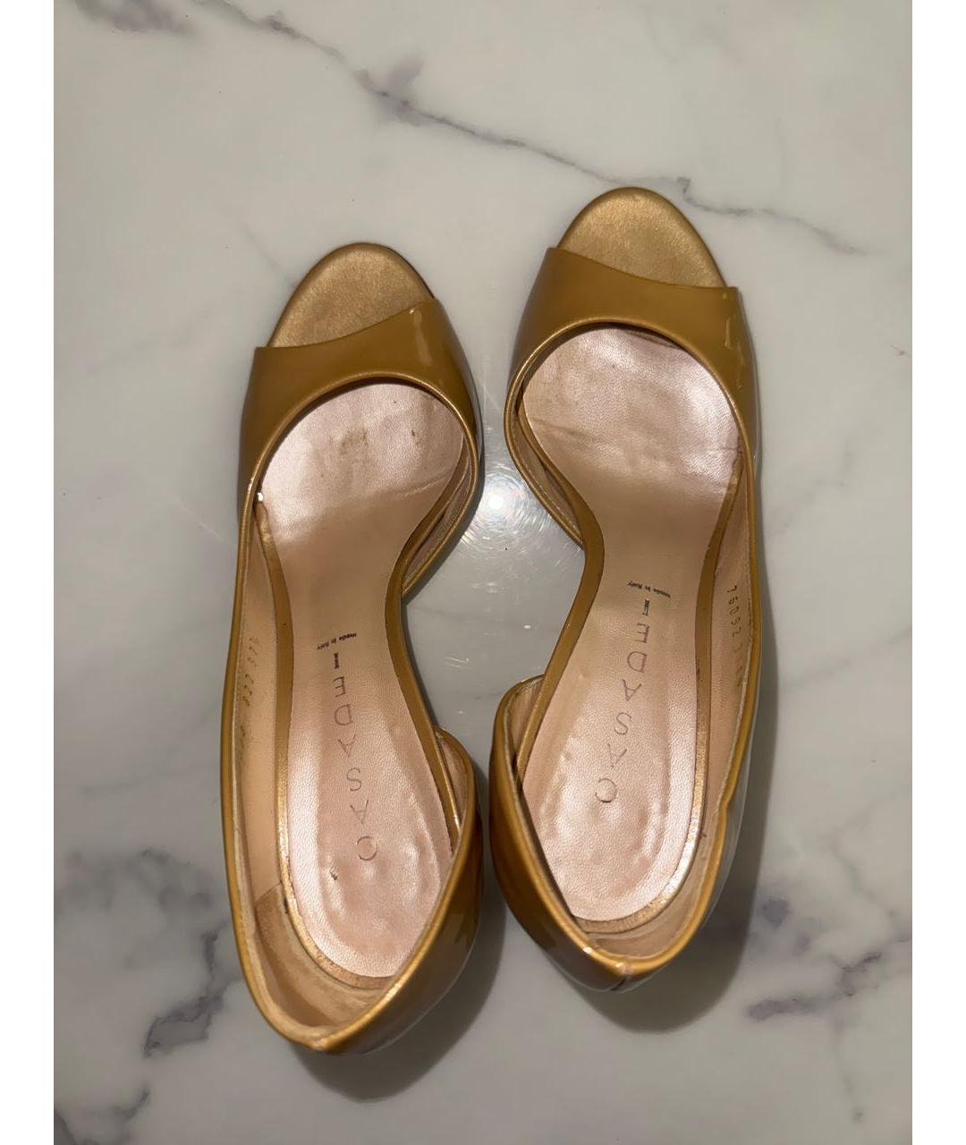 CASADEI Бежевые туфли из лакированной кожи, фото 3