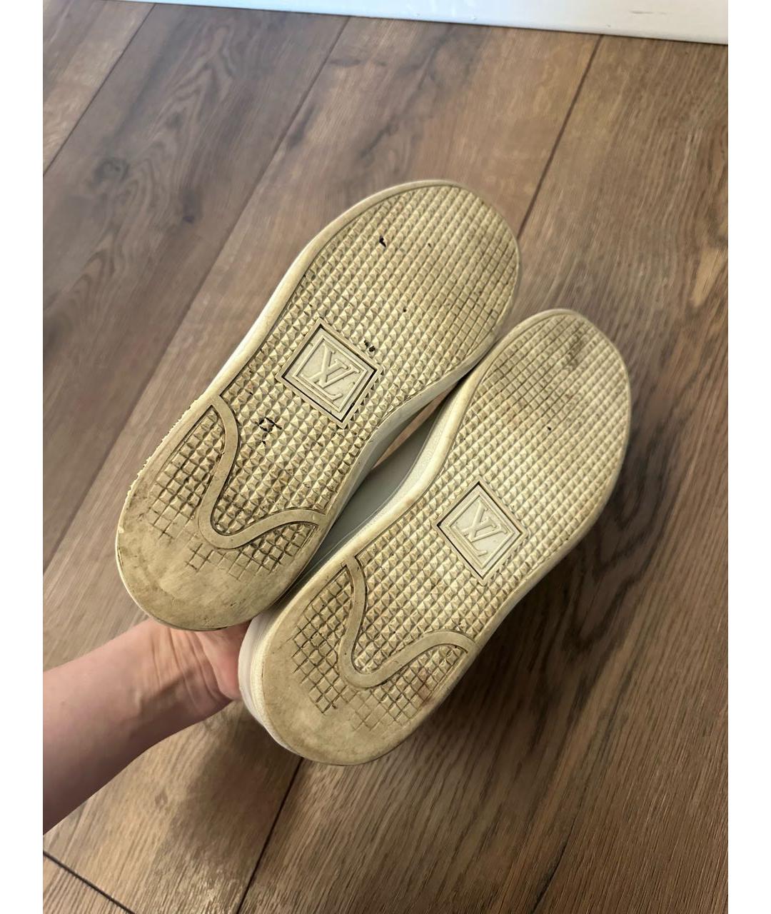 LOUIS VUITTON Белые кожаные кеды, фото 8