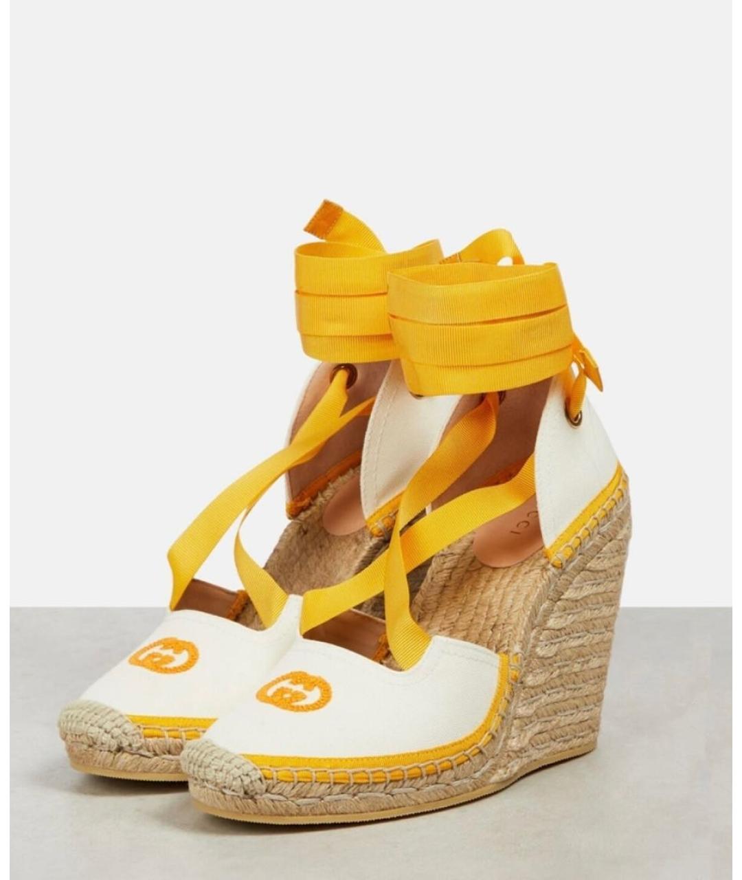 GUCCI Белые текстильные эспадрильи, фото 2