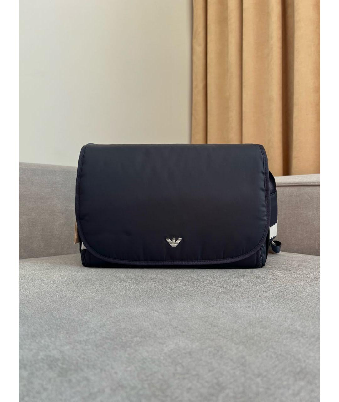 EMPORIO ARMANI Синяя тканевая сумка через плечо, фото 8