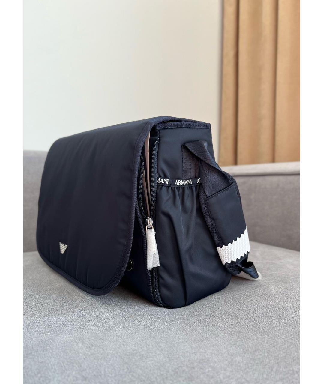 EMPORIO ARMANI Синяя тканевая сумка через плечо, фото 2