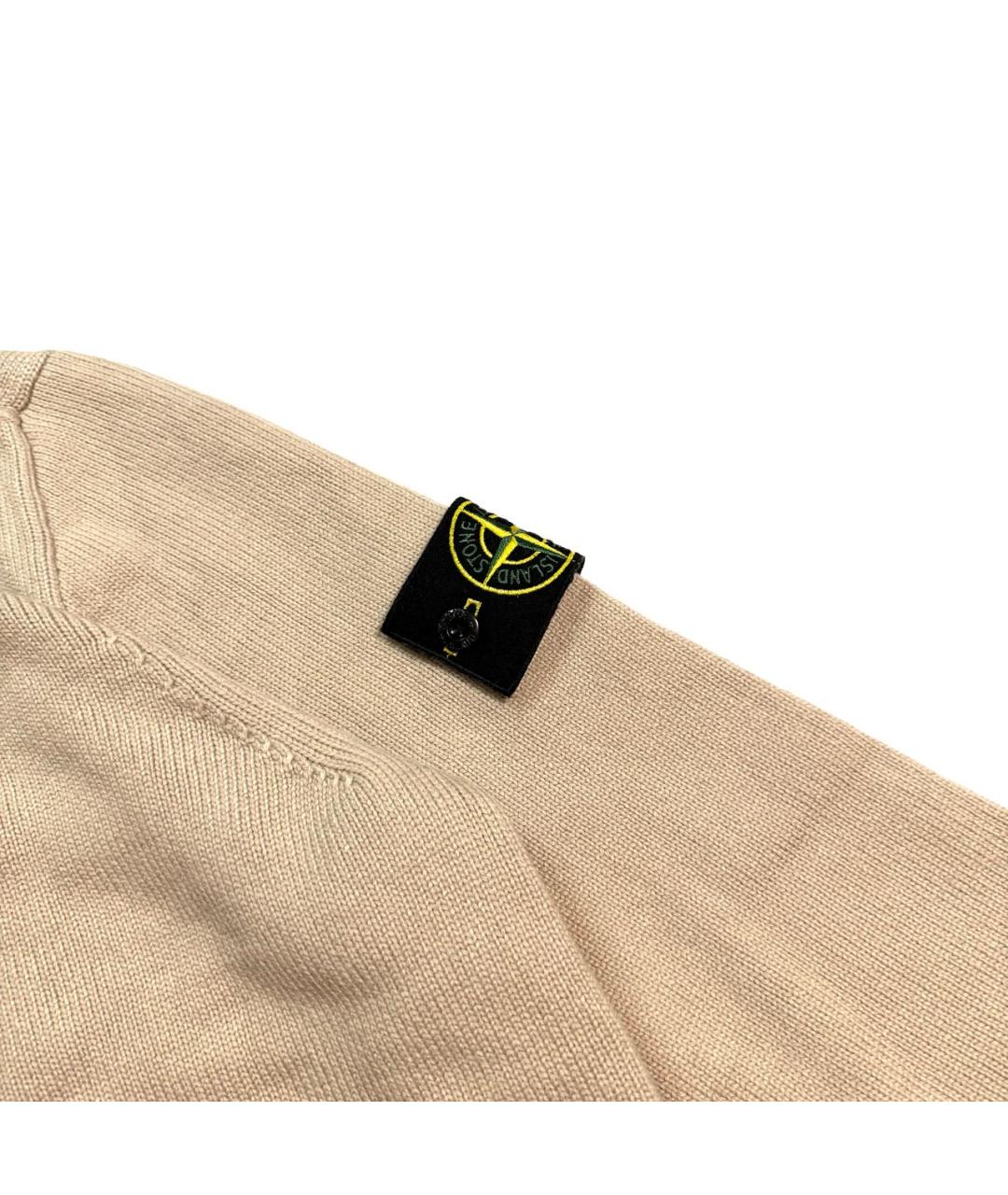 STONE ISLAND Бежевый хлопковый джемпер / свитер, фото 2