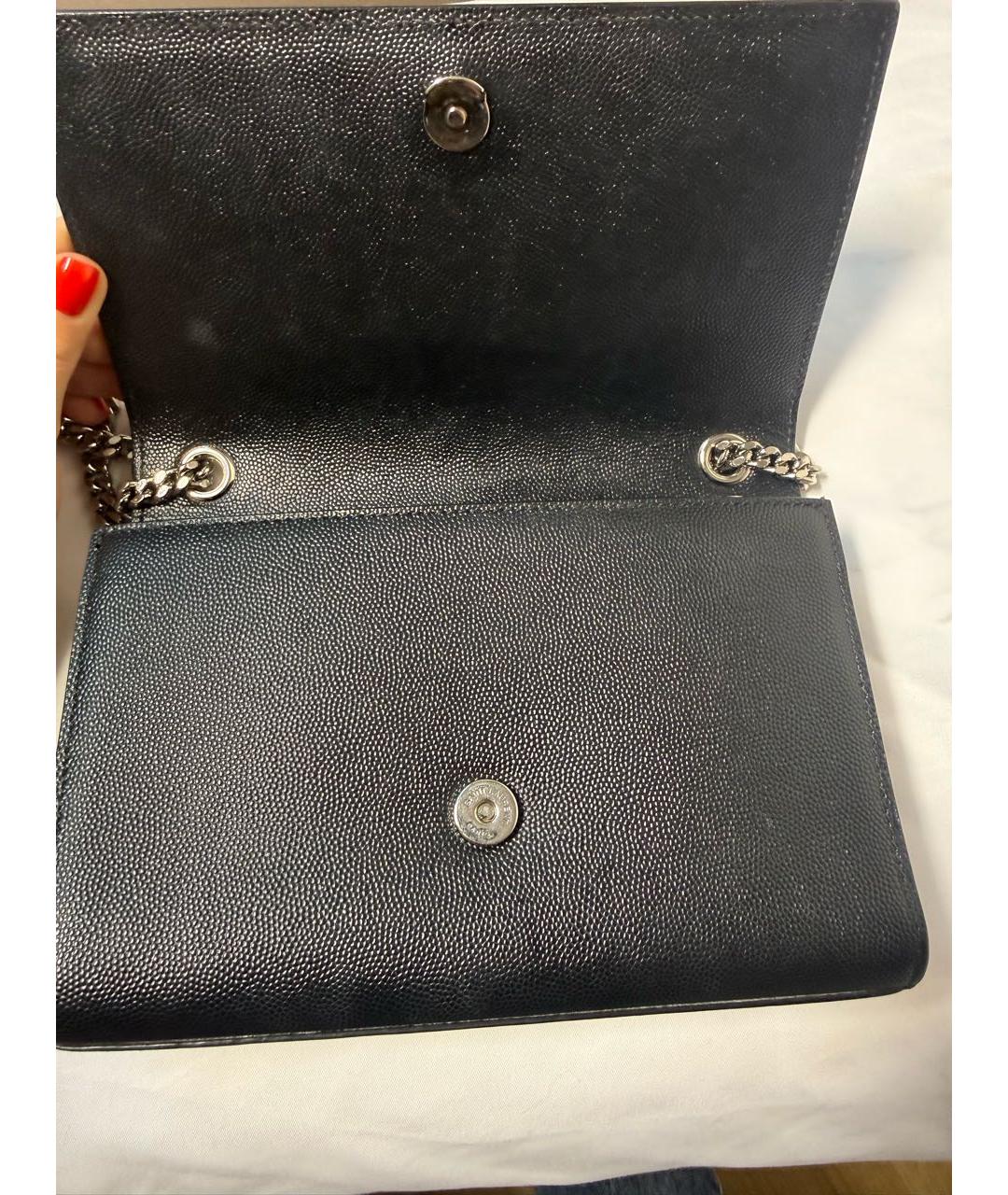 SAINT LAURENT Черная кожаная сумка через плечо, фото 4