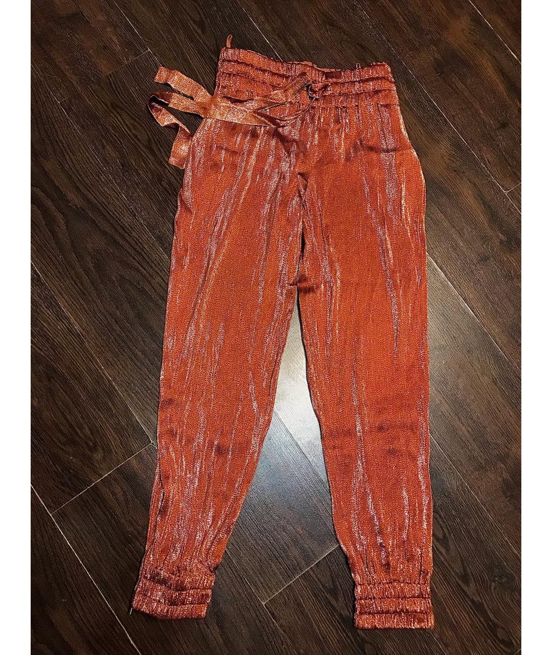 GUCCI Оранжевое шелковые прямые брюки, фото 9