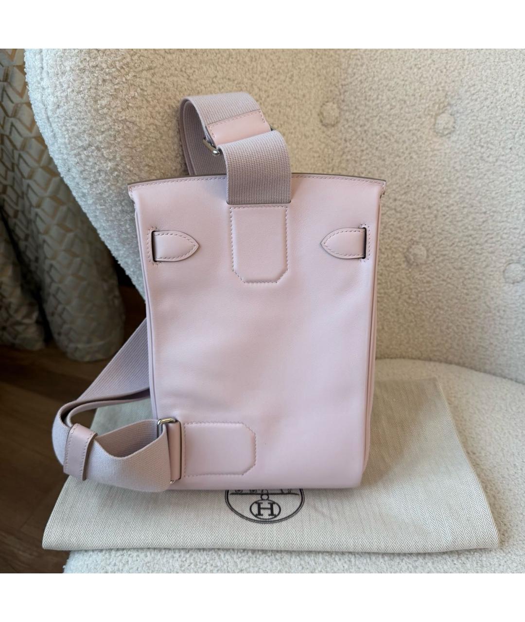 HERMES Розовая кожаная сумка через плечо, фото 3