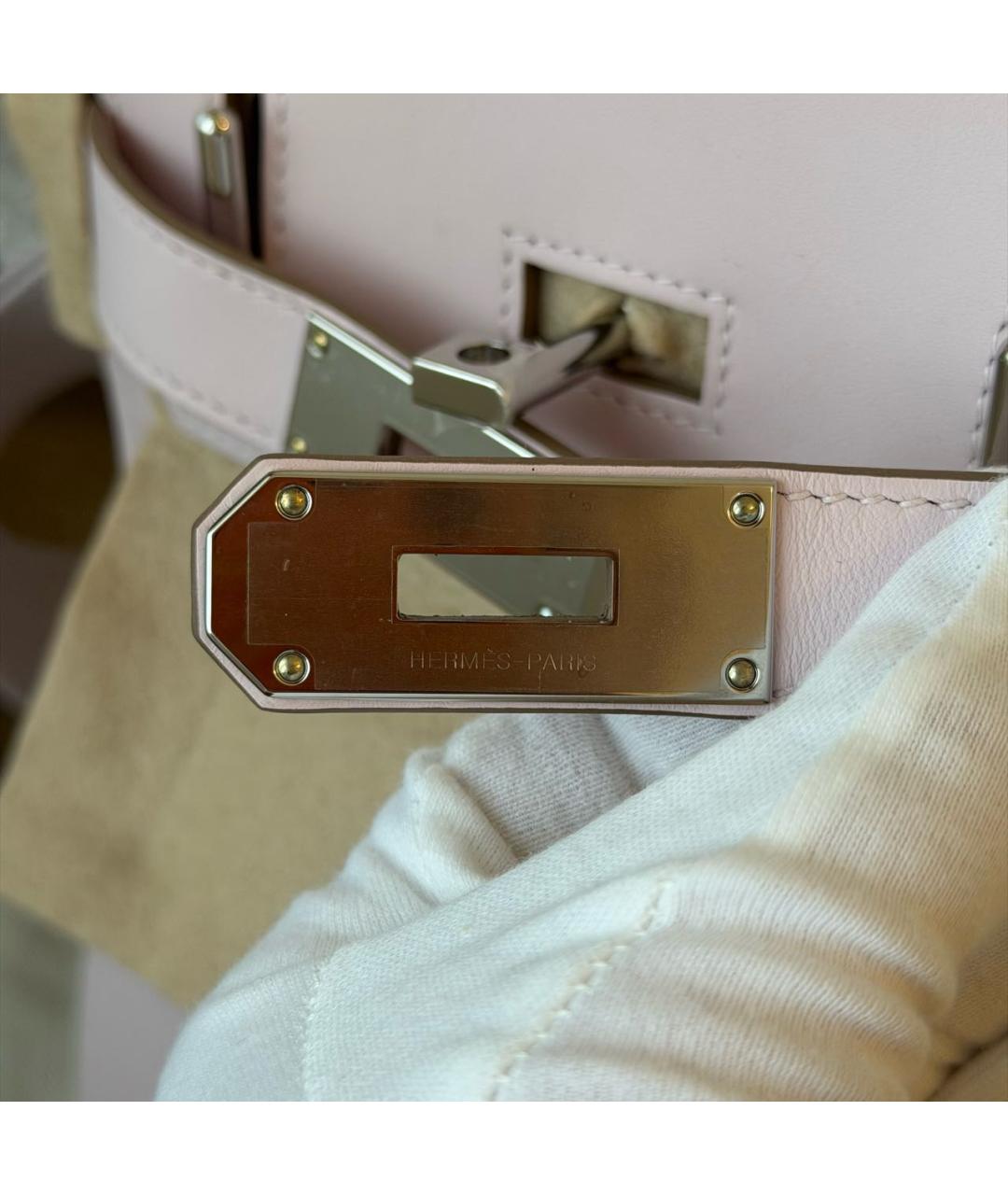 HERMES Розовая кожаная сумка через плечо, фото 6