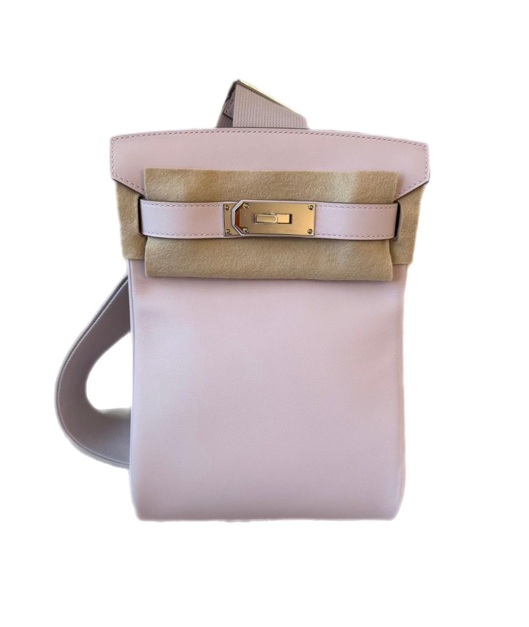 HERMES Розовая кожаная сумка через плечо, фото 8