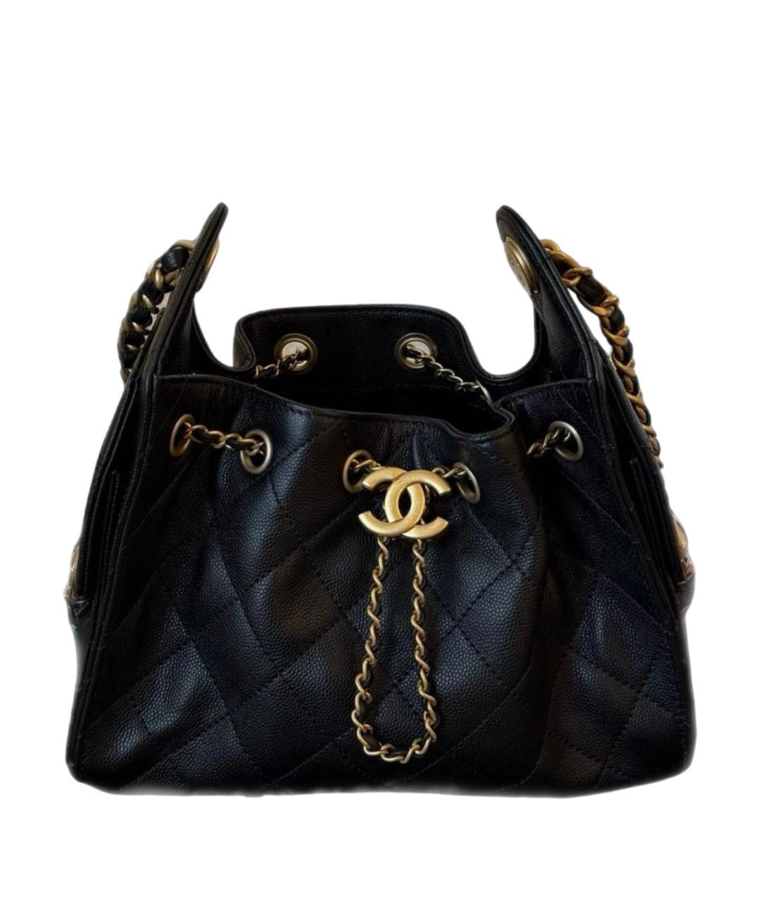 CHANEL Черная кожаная сумка через плечо, фото 1