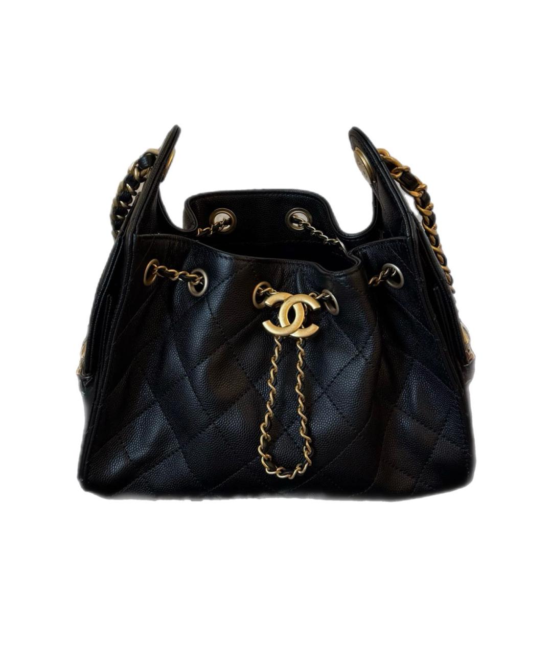 CHANEL Черная кожаная сумка через плечо, фото 8