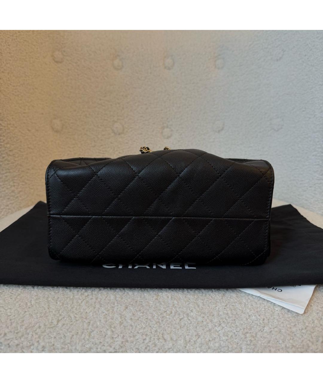 CHANEL Черная кожаная сумка через плечо, фото 4