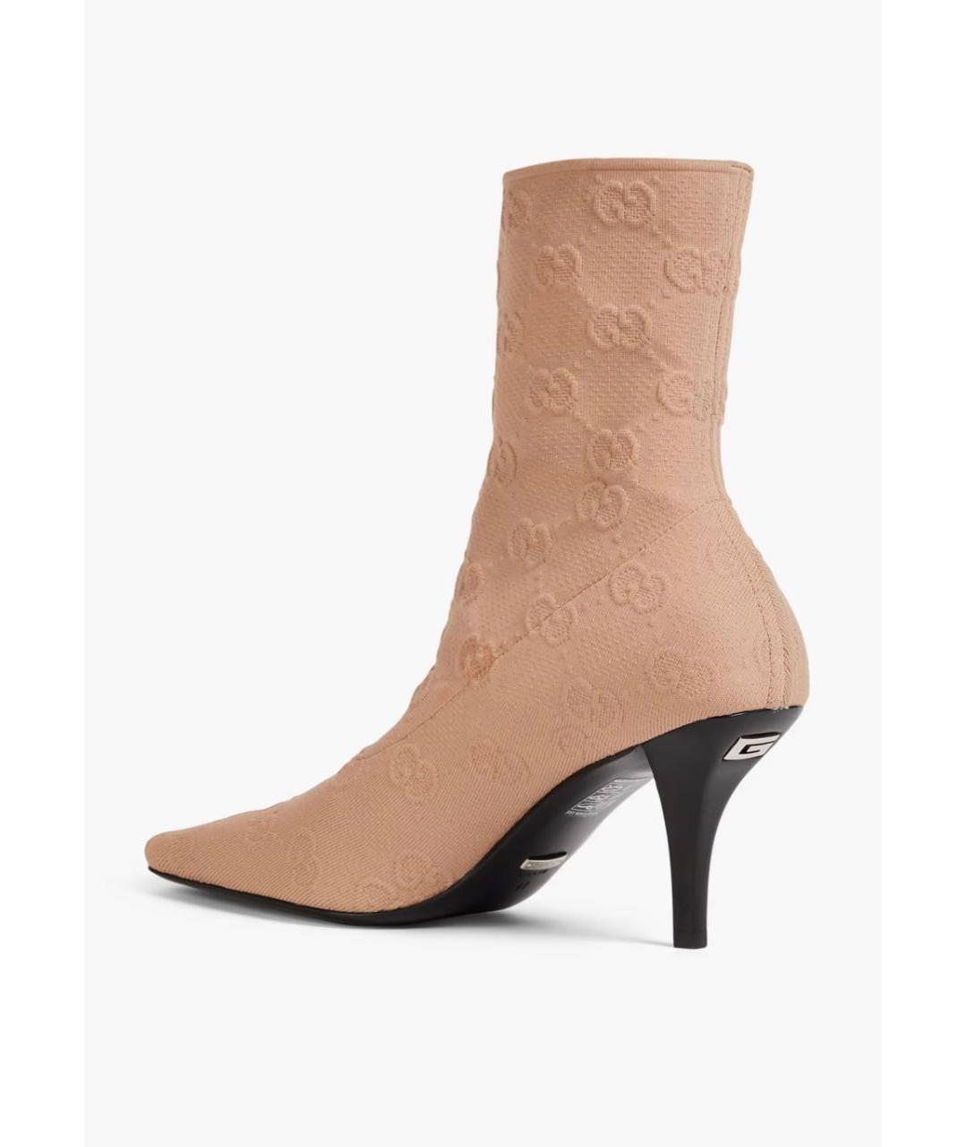 GUCCI Бежевые текстильные ботильоны, фото 5