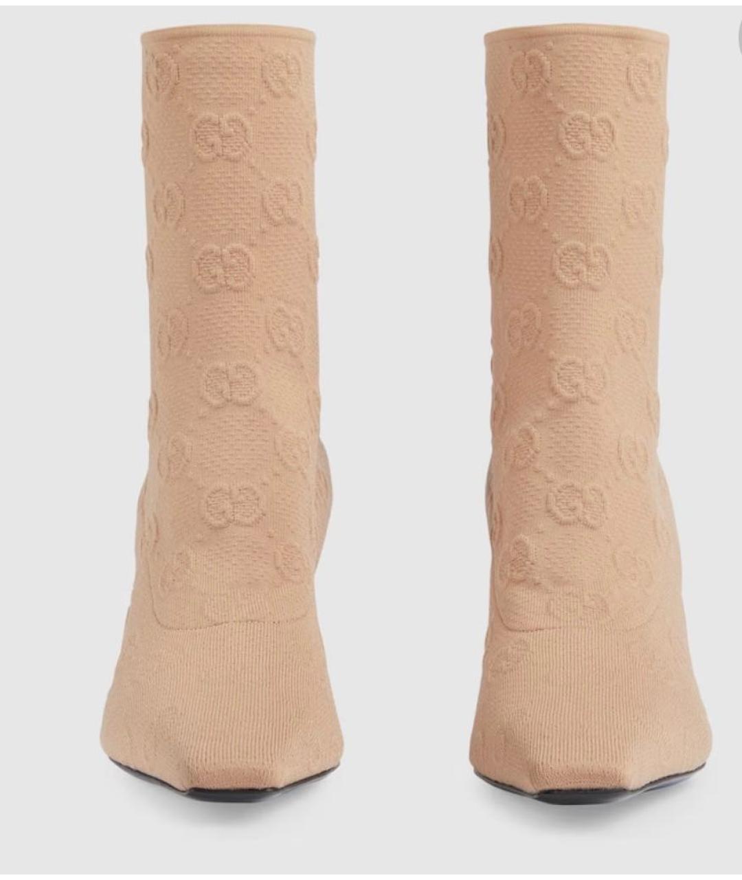 GUCCI Бежевые текстильные ботильоны, фото 2