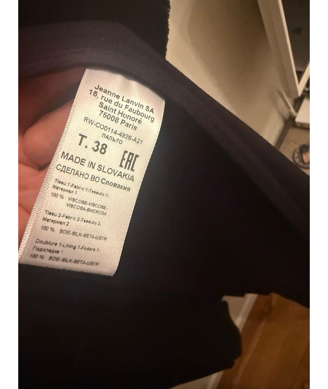 LANVIN Черный вискозный тренч/плащ, фото 6