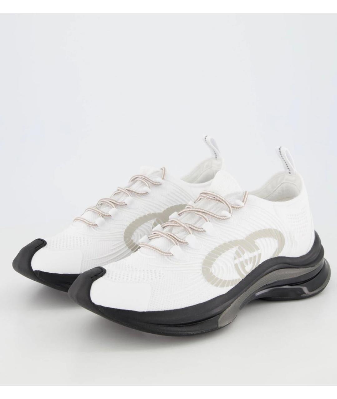 GUCCI Белые текстильные низкие кроссовки / кеды, фото 5