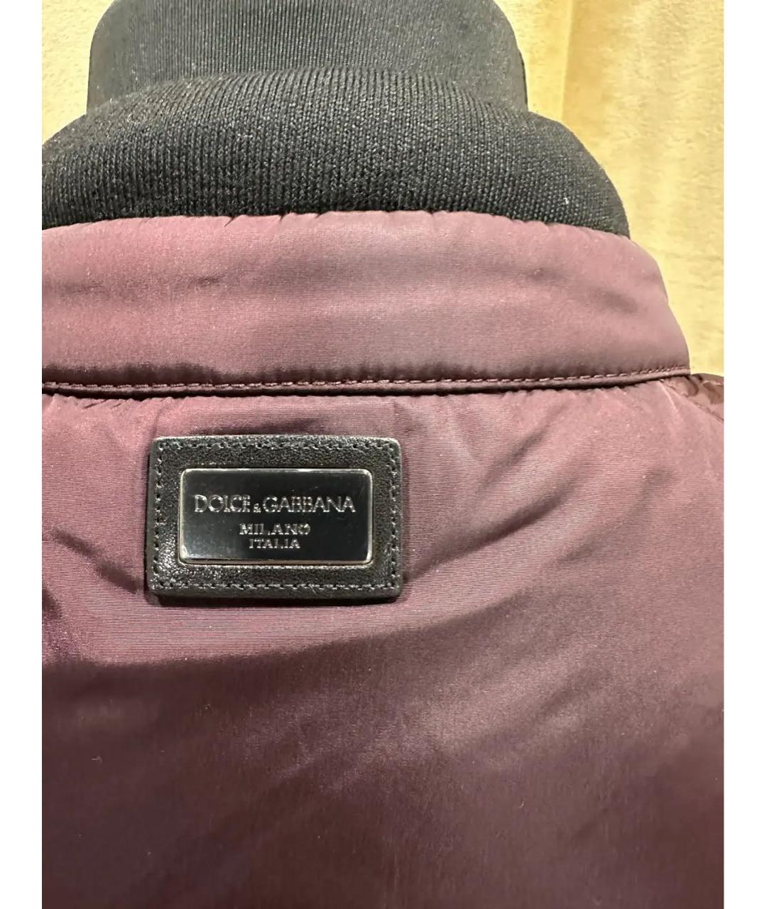 DOLCE&GABBANA Бордовая синтетическая куртка, фото 3