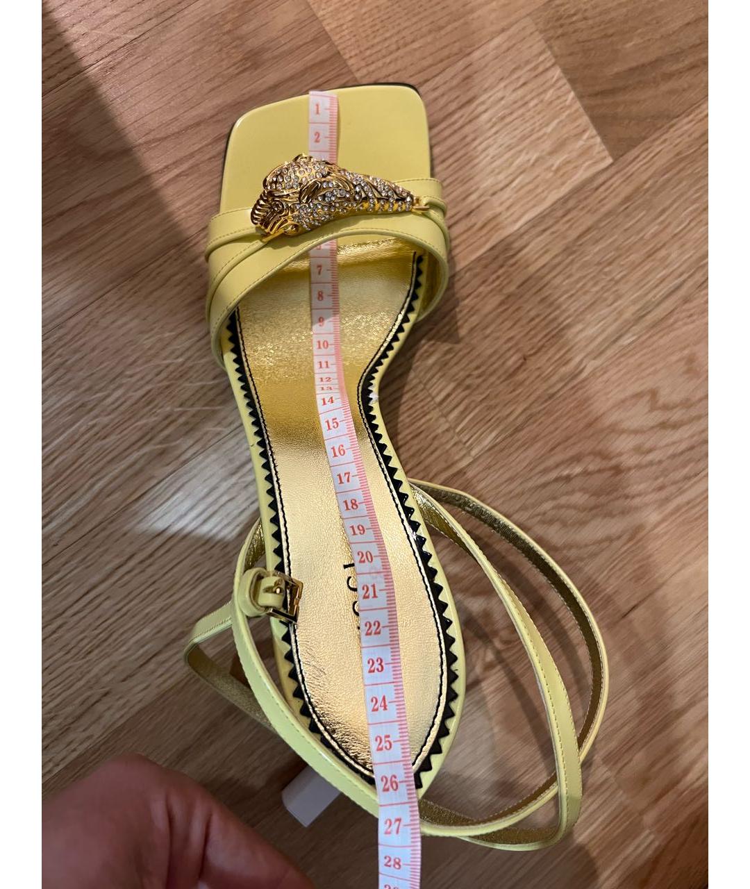 GUCCI Желтые кожаные сандалии, фото 7