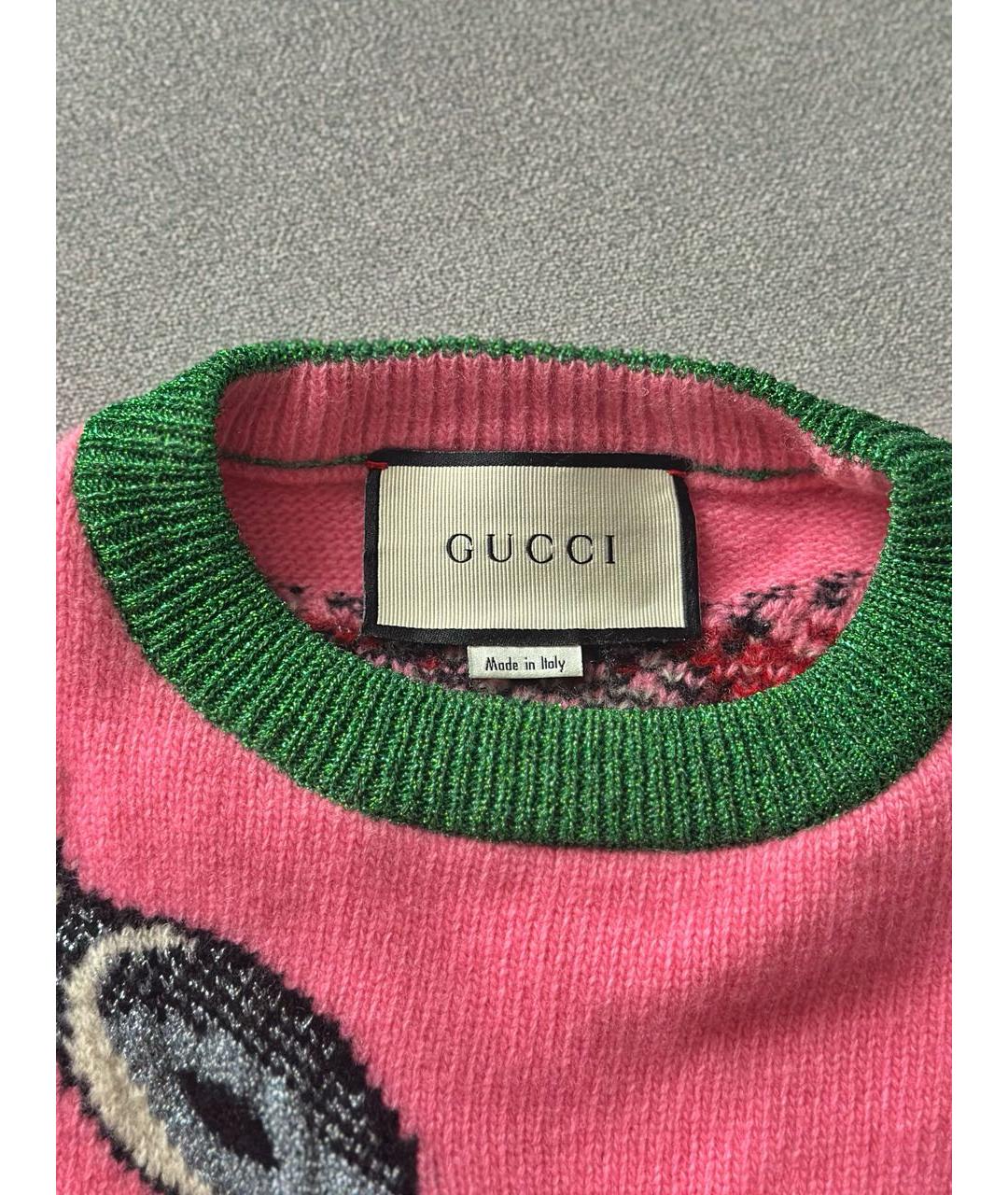 GUCCI Розовый шерстяной джемпер / свитер, фото 4