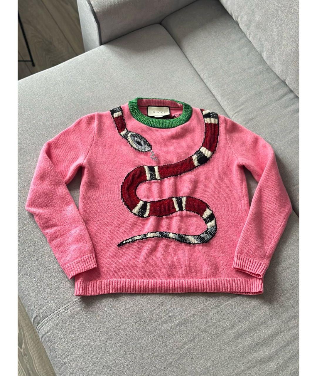 GUCCI Розовый шерстяной джемпер / свитер, фото 2